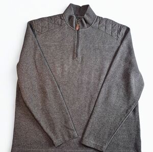 Johnston & Murphy XXL 1/4 Zip Knit Pullover Gray Business Casual Layer